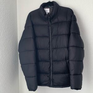 Old Navy Puffer Men’s Jacket Full Zip Pockets Black Coat Size XL